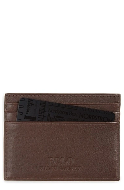 Polo Ralph Lauren Leather Card Case In Brown