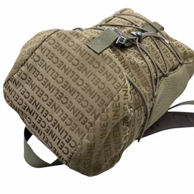 Pre-owned Celine Khaki Canvas Leather Backpack ()