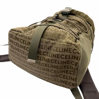 Pre-owned Celine Khaki Canvas Leather Backpack ()