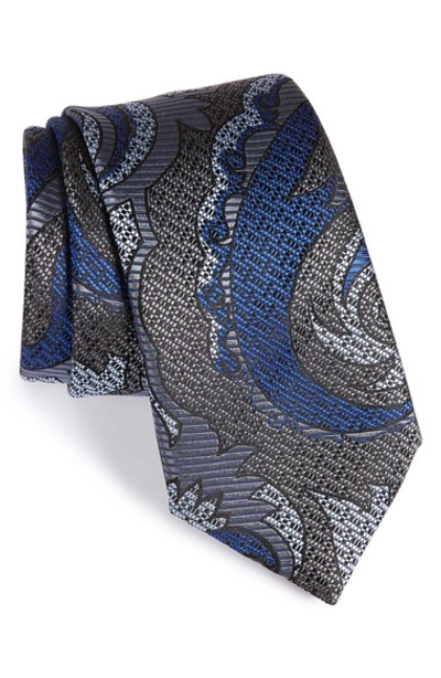 Ermenegildo Zegna Paisley Silk Tie In Graphite