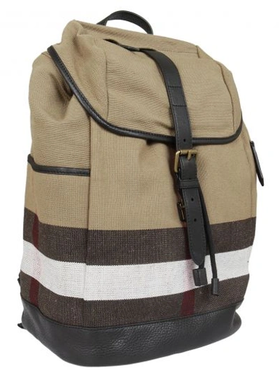 Burberry Striped Detail Backpack In Multicolor