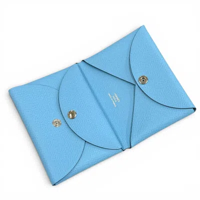 Pre-owned Hermes Celeste Epsom Leather Wallet (bi-fold) ()