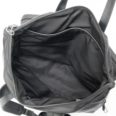 Pre-owned Prada Black Nylon Leather Backpack ()