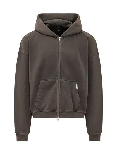 Represent Logo-embroidered Pouch-pocket Hoodie In Brown