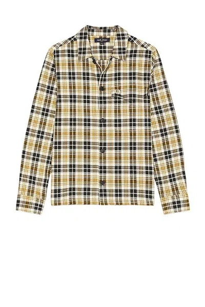 Fred Perry Textured Check Overshirt In Multi