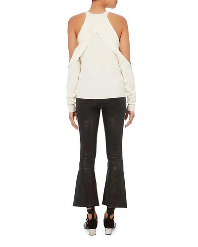 Shop Dion Lee Ivory Sleeve Release Knit Top