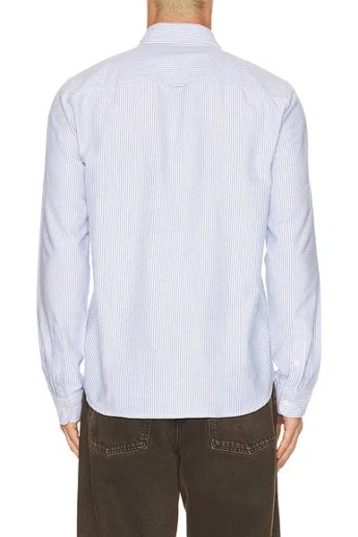 Edmmond Studios Duck Stripe-pattern Shirt In Blue