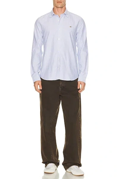 Edmmond Studios Duck Stripe-pattern Shirt In Blue