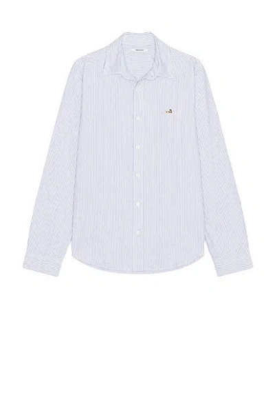 Edmmond Studios Duck Stripe-pattern Shirt In Blue