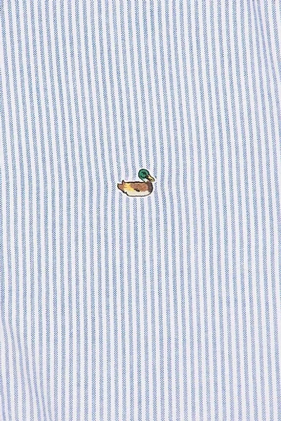 Edmmond Studios Duck Stripe-pattern Shirt In Blue