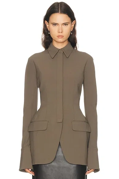 Mugler Cinched Wool Blend Jacket In Multi