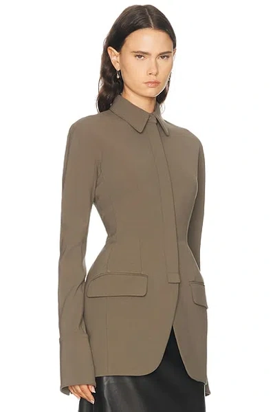 Mugler Cinched Wool Blend Jacket In Multi
