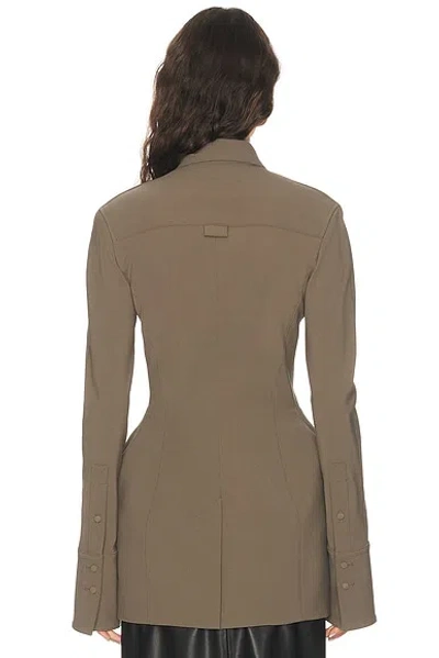 Mugler Cinched Wool Blend Jacket In Multi