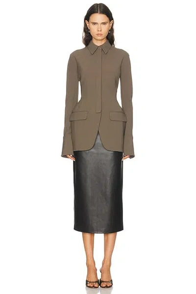 Mugler Cinched Wool Blend Jacket In Multi