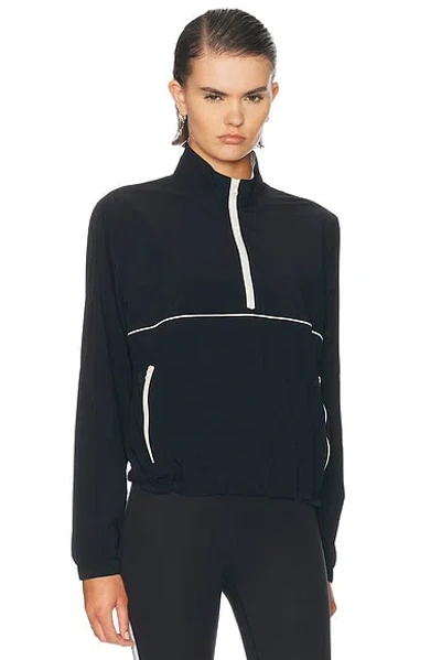 Splits59 Lyle Woven Nylon Pullover In Black & Creme