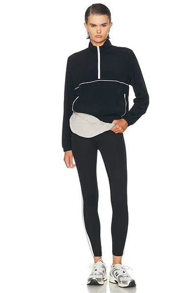 Splits59 Lyle Woven Nylon Pullover In Black & Creme