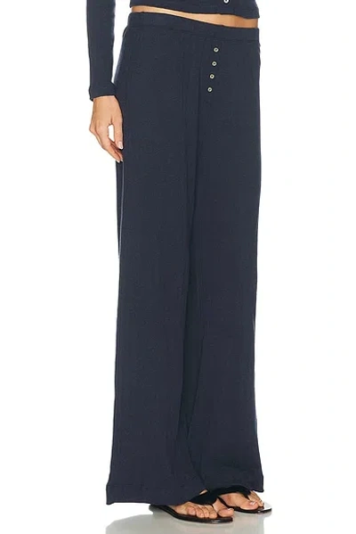 Leset Pointelle Boxer Pants In Blue