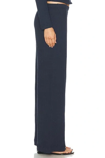 Leset Pointelle Boxer Pants In Blue