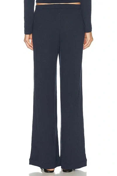Leset Pointelle Boxer Pants In Blue