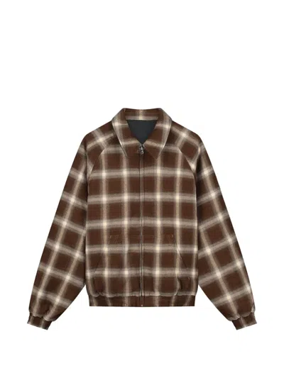 Arte Antwerp Reversible Check-pattern Jacket In Black