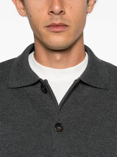 Corneliani Button-down Flap-pocket Sweater In Gray