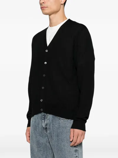 Corneliani Button-up V-neck Cardigan In Black