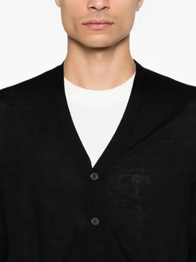 Corneliani Button-up V-neck Cardigan In Black