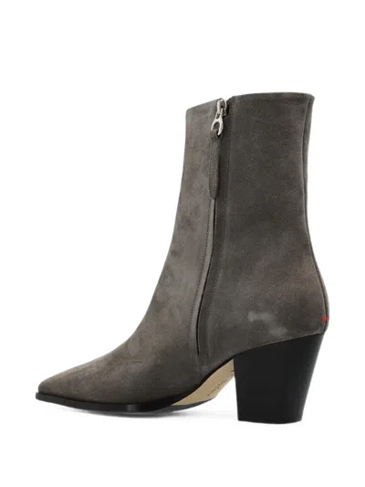 Aeyde Hedvig Pointed-heel Ankle Boots In Gray