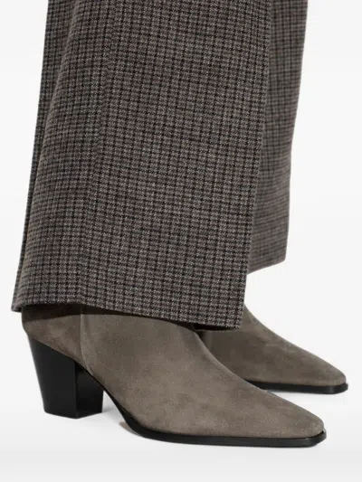 Aeyde Hedvig Pointed-heel Ankle Boots In Gray