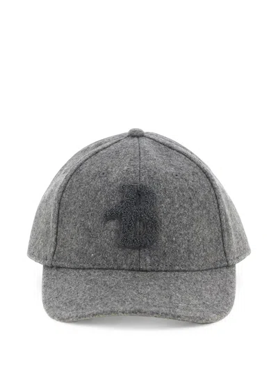 Ballantyne Wool Blend Monogram Patch Baseball Cap In 그레이