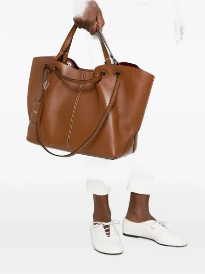 Max Mara Contrast-stitching Tote Bag In Pattern