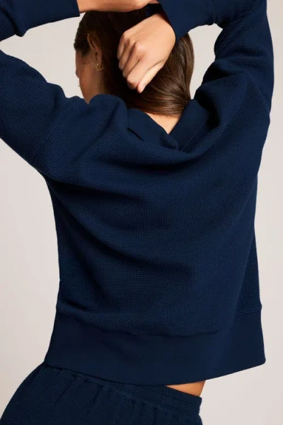 Negative Underwear Waffle Knit Pullover In Blue
