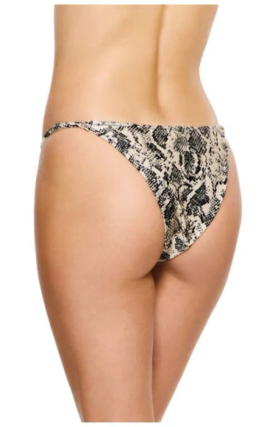 Flirtt Gottex Silky Python Adjustable Bikini Bottom Swimsuit In Black