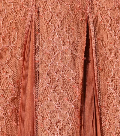 Shop Valentino Silk Skirt In Orange