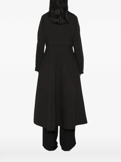 Psophia Button-up Patch-pocket Coat In Black
