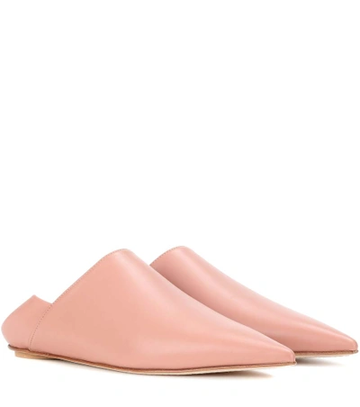 Marni Leather Slippers In Pink
