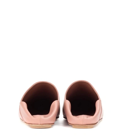 Shop Marni Leather Slippers In Pink