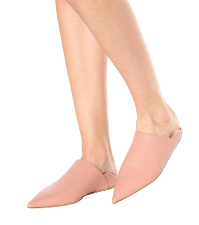 Shop Marni Leather Slippers In Pink