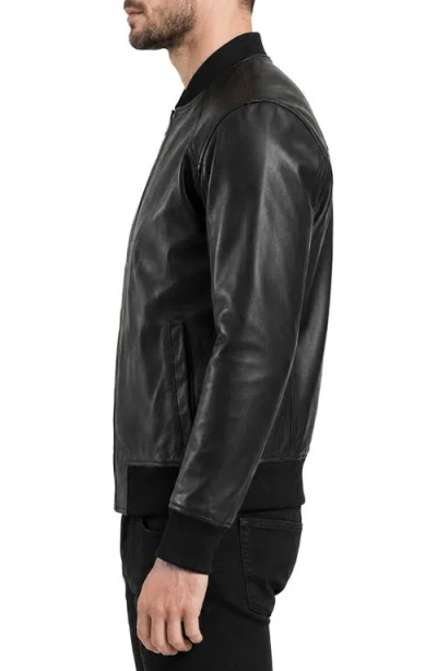 Frye Leather Bomber Jacket In Multi