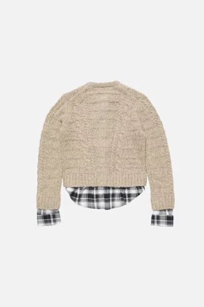 Acne Studios Kunch Cotton Flannel Cardigan In Brown