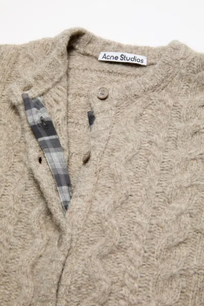 Acne Studios Kunch Cotton Flannel Cardigan In Brown