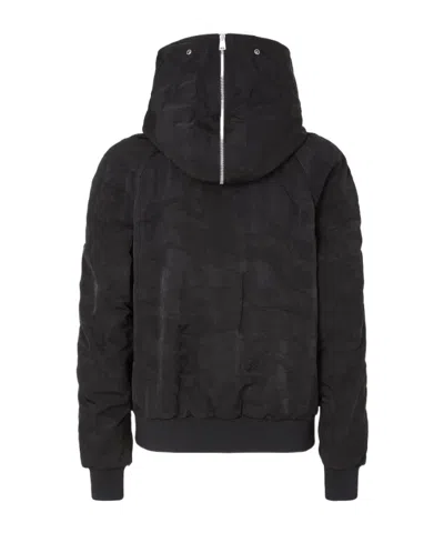 Fendi Black Patchwork Nylon Bomber Jacket In Black