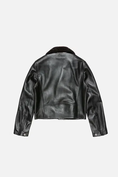Acne Studios Leather Biker Jacket In Black