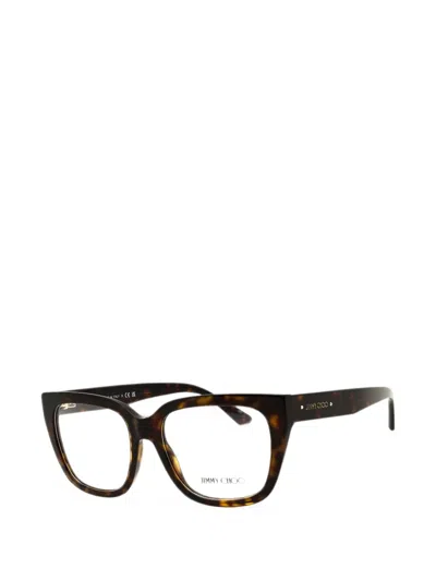 Jimmy Choo Tortoiseshell-pattern Rectangle-frame Glasses In Black
