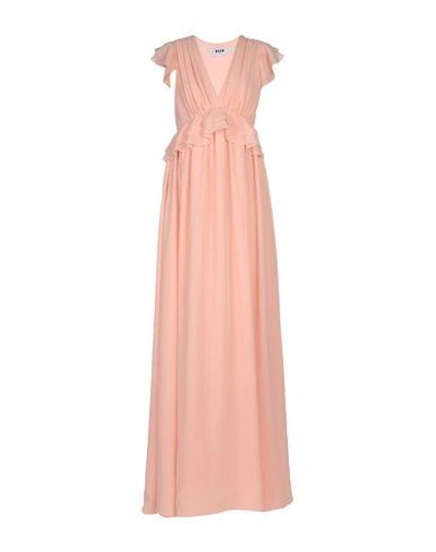 Shop Msgm Long Dresses In Pink
