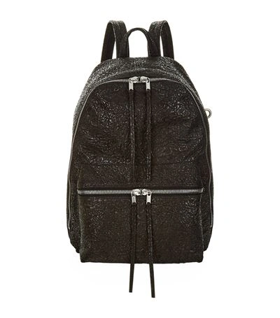 Rick Owens Crinkled Leather Backpack In Black