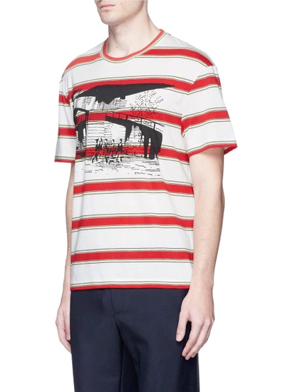 Shop Stella Mccartney Graphic Print Stripe Organic Cotton T-shirt