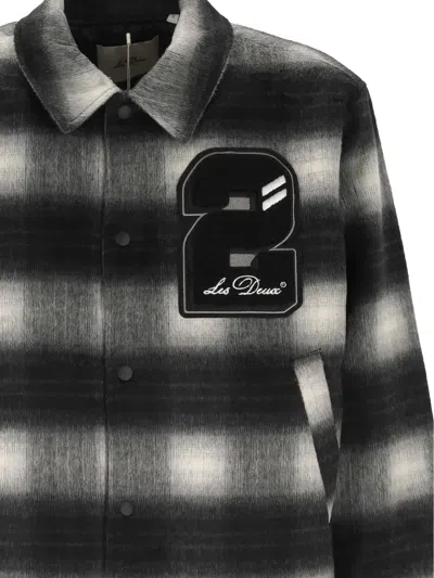 Les Deux Check-pattern Logo-patch Jacket In Multi