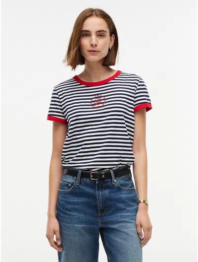 Tommy Hilfiger Nautical Script Monogram Ringer T In Multi