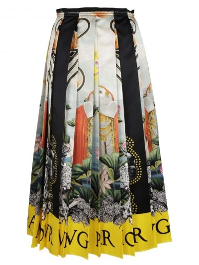 Shop Gucci Waterlilies Print Skirt